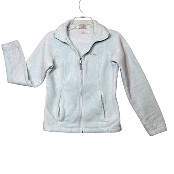 Columbia Jacket Womens Medium Light Blue XL6445 Full Zip Fleece Outdoors Hiking - Picture 1 of 11